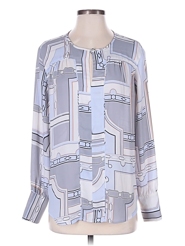 ANN TAYLOR Pre-owned Long Sleeve Blouse In Gray