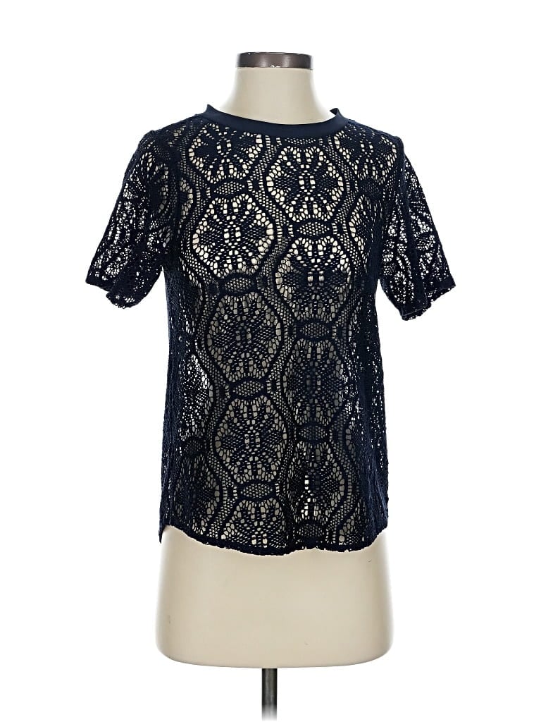 Pre-owned Banana Republic Short Sleeve Blouse In Blue