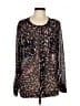 TWO by Vince Camuto 100% Polyester Black Long Sleeve Blouse Size L - photo 1