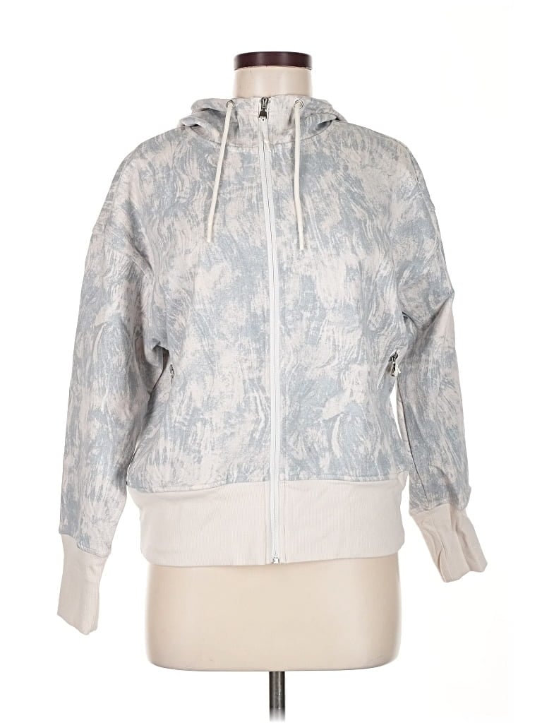 Pre-owned Active By Old Navy Zip Up Hoodie In Silver