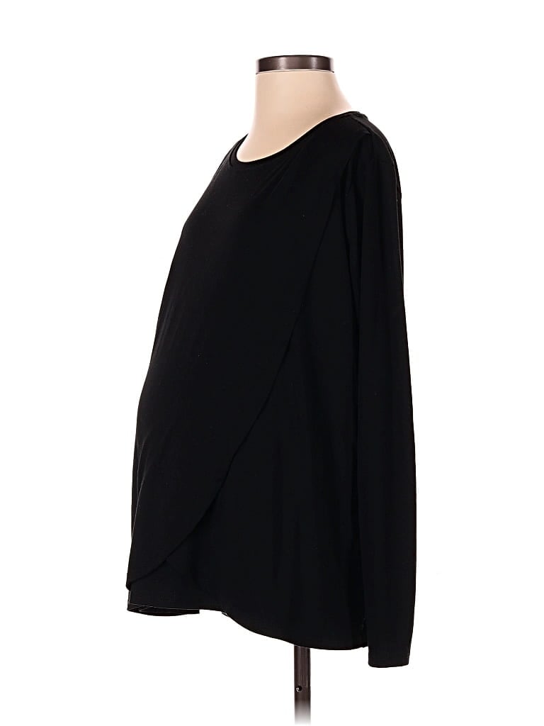 Pre-owned Motherhood Long Sleeve Top Black One Shoulder Neckline Tops