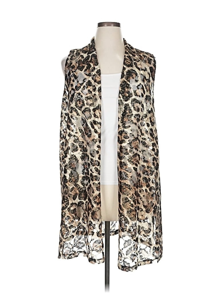 Pre-owned Susan Graver Cardigan Sweater In Brown