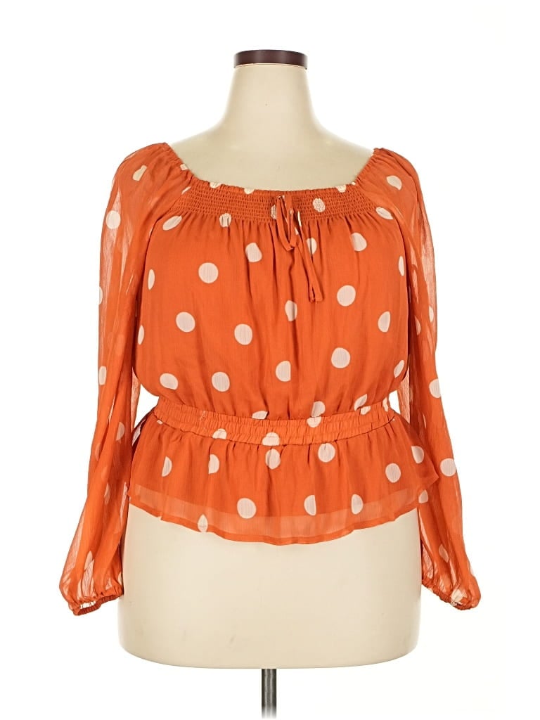 Pre-owned Lc Lauren Conrad 3/4 Sleeve Blouse In Orange