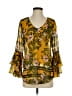CAbi 100% Polyester Gold Yellow 3/4 Sleeve Blouse Size S - photo 1