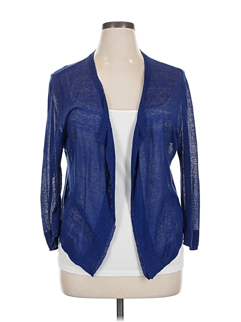 Pre-owned Nic + Zoe Cardigan Sweater In Blue