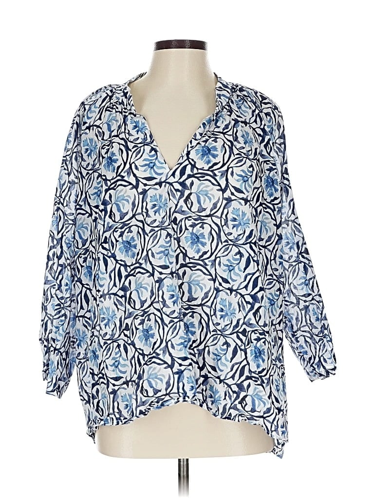 Pre-owned H&m 3/4 Sleeve Blouse In Blue