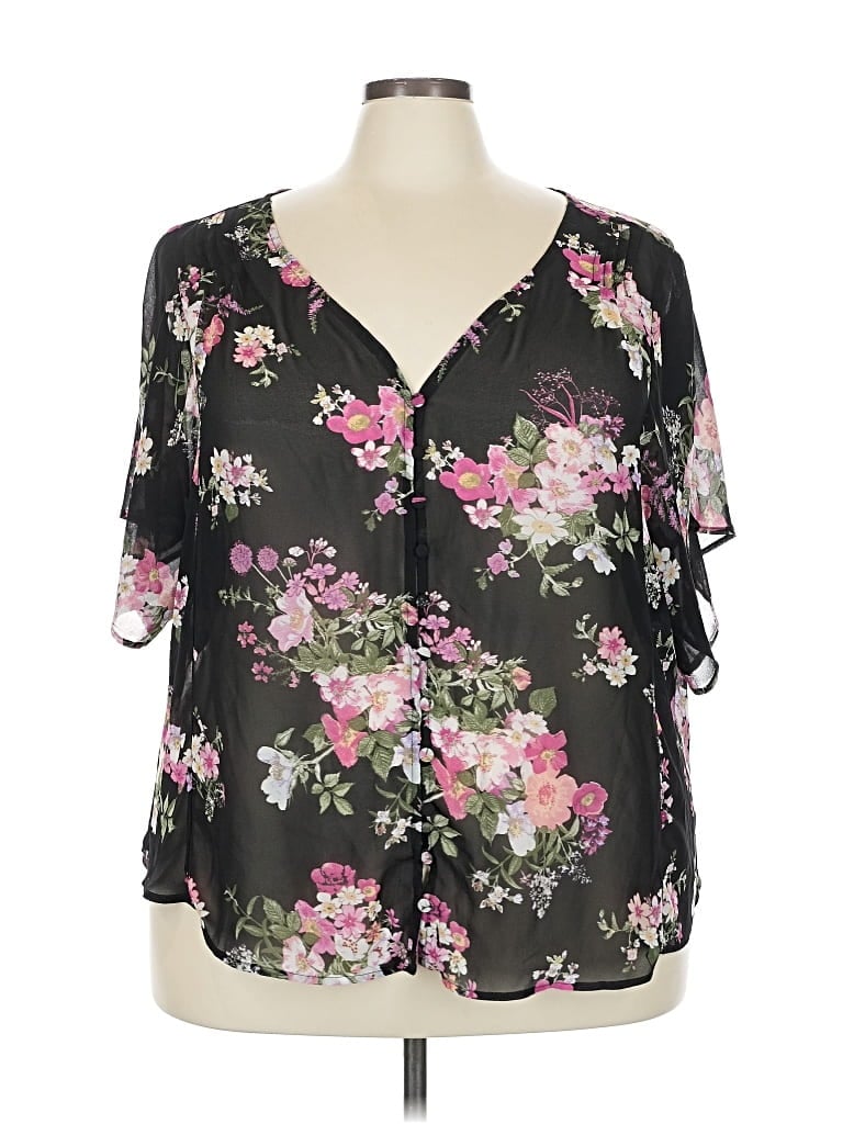 TORRID Pre-owned Short Sleeve Blouse In Black
