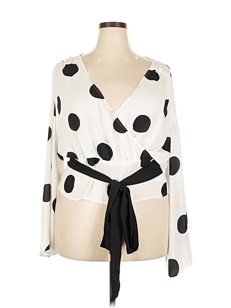 Pre-owned New York And Company 3/4 Sleeve Blouse In White