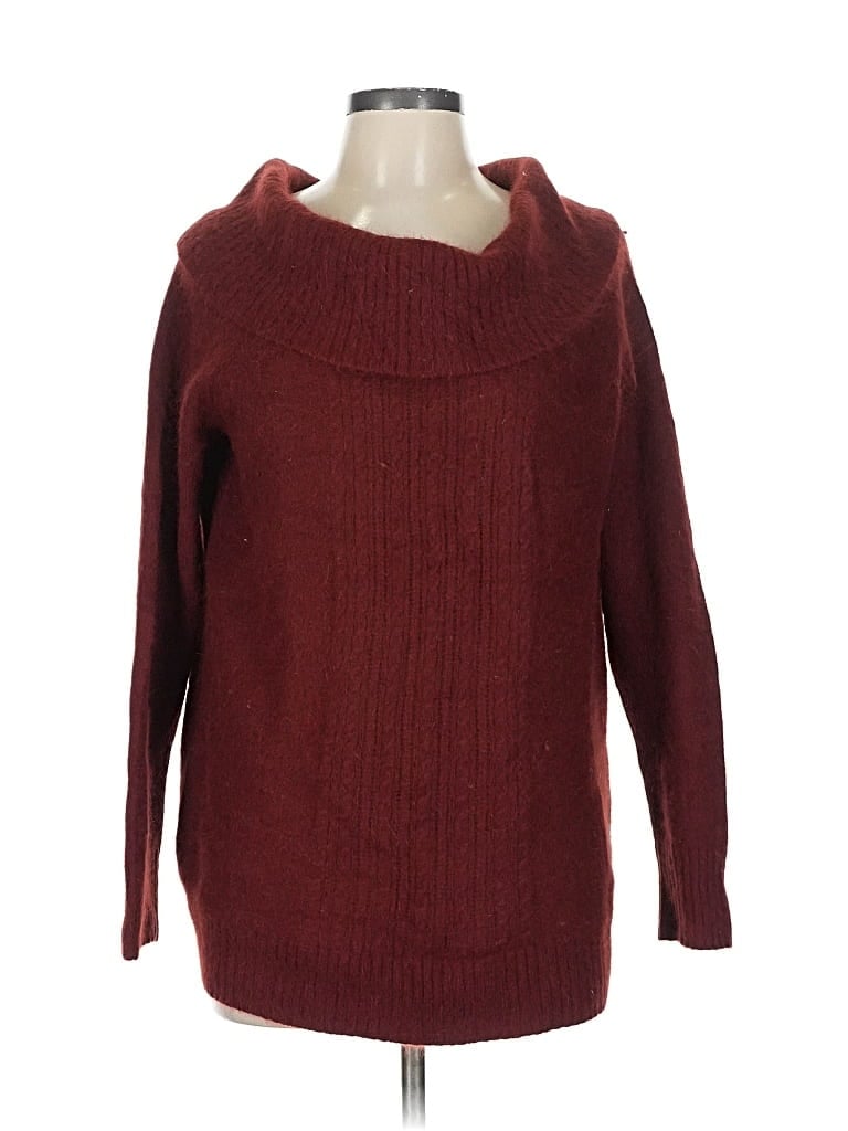 Pre-owned Moda International Pullover Sweater In Burgundy