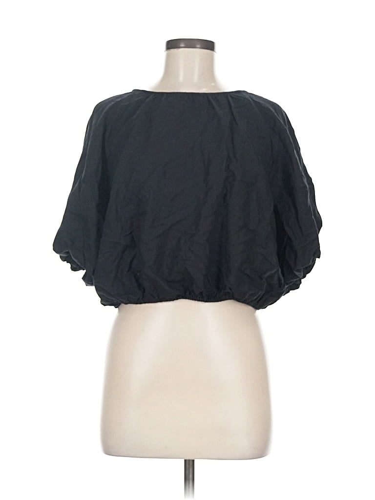 Pre-owned H&m 3/4 Sleeve Blouse In Black