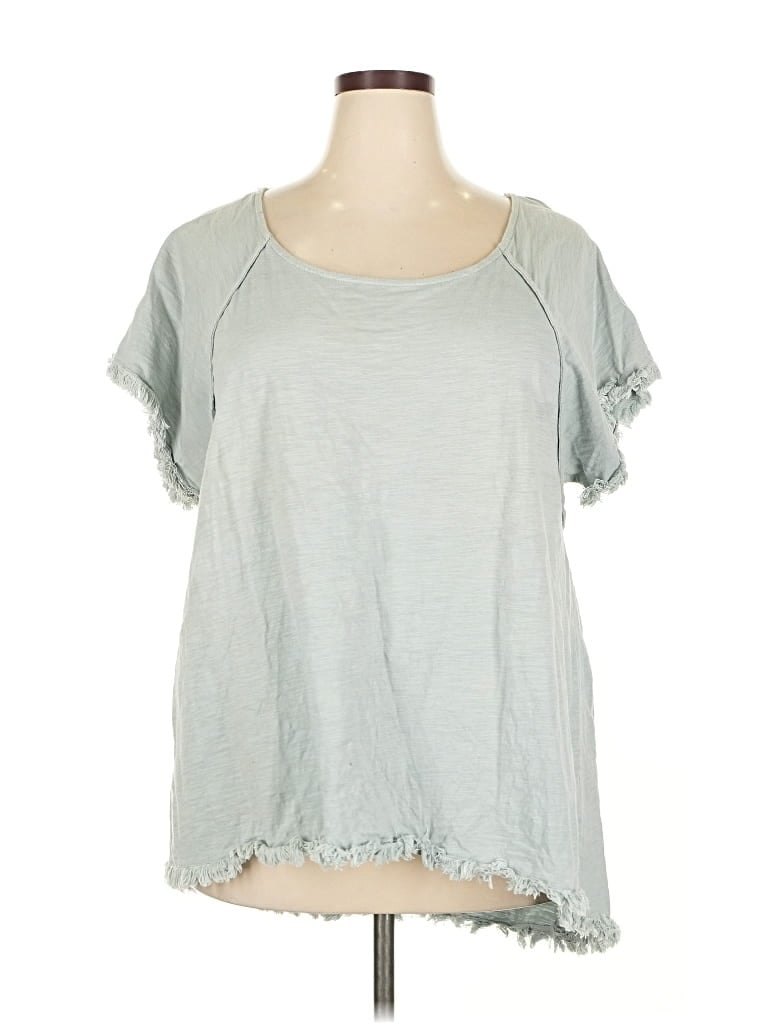 Pre-owned Umgee Short Sleeve Top Gray Scoop Neck Tops