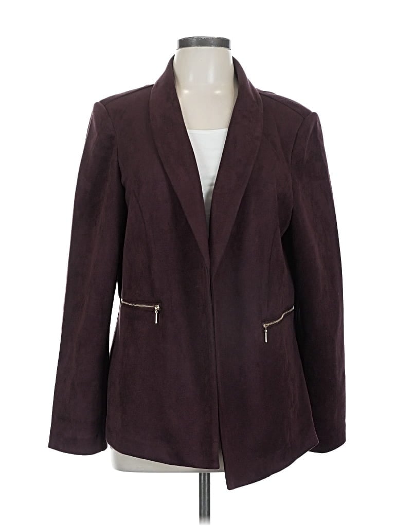 Pre-owned Hope & Harlow Blazer Jacket In Burgundy
