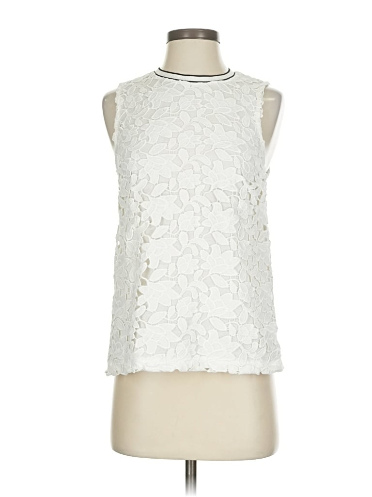 Pre-owned Gap Sleeveless Blouse In White