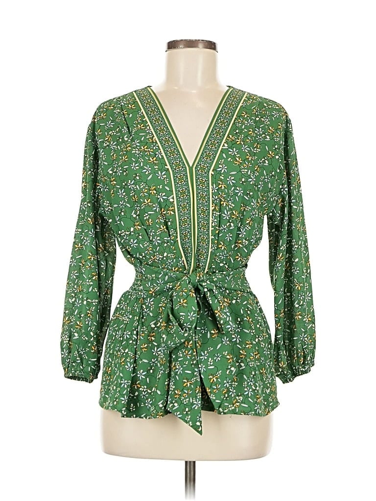Pre-owned Max Studio 3/4 Sleeve Blouse In Green