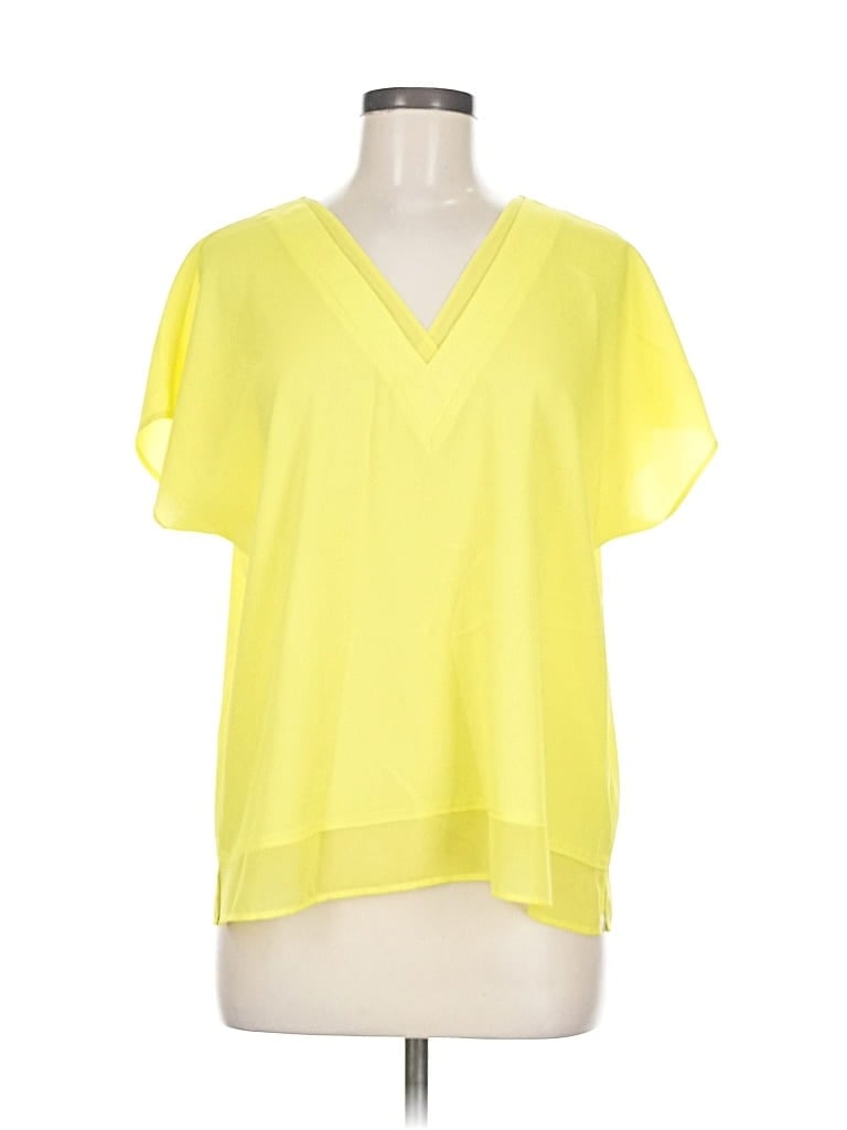 Pre-owned Dkny Short Sleeve Blouse In Yellow
