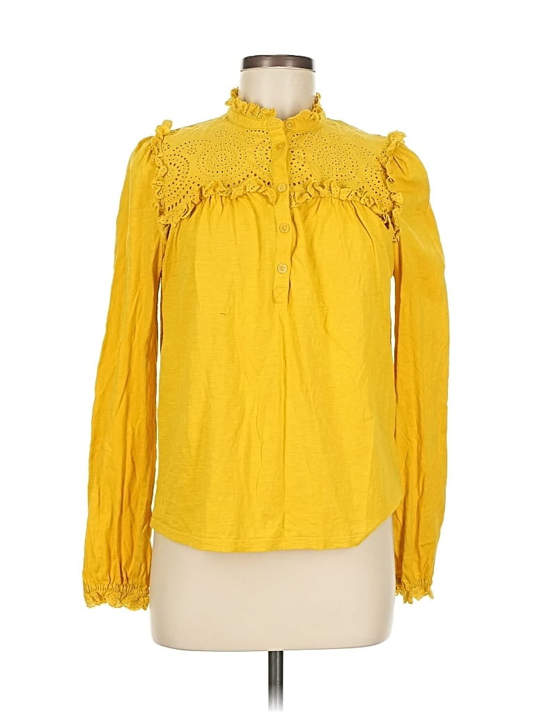 Pre-owned Boden Long Sleeve Polo Shirt In Yellow
