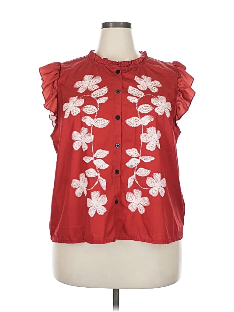 Pre-owned Shein Curve Sleeveless Blouse In Red