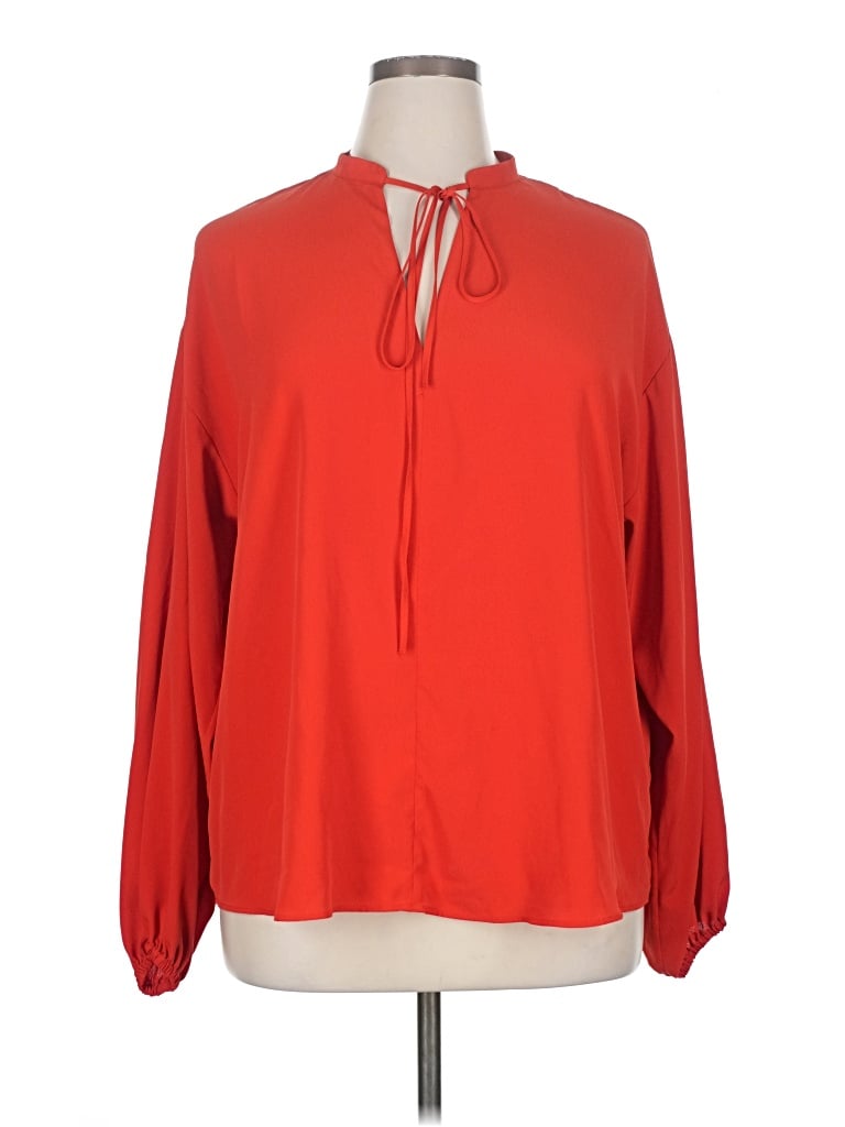 Pre-owned H&m 3/4 Sleeve Blouse In Red