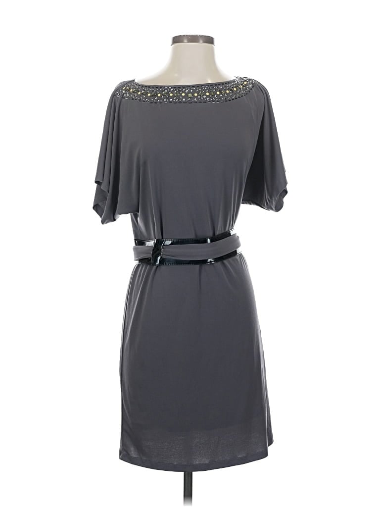 Pre-owned Suzi Chin For Maggy Boutique Cocktail Dress In Gray