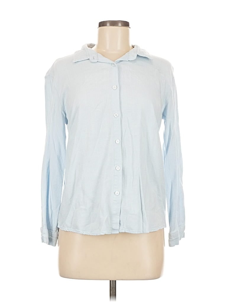 Pre-owned Unbranded Long Sleeve Blouse In Blue
