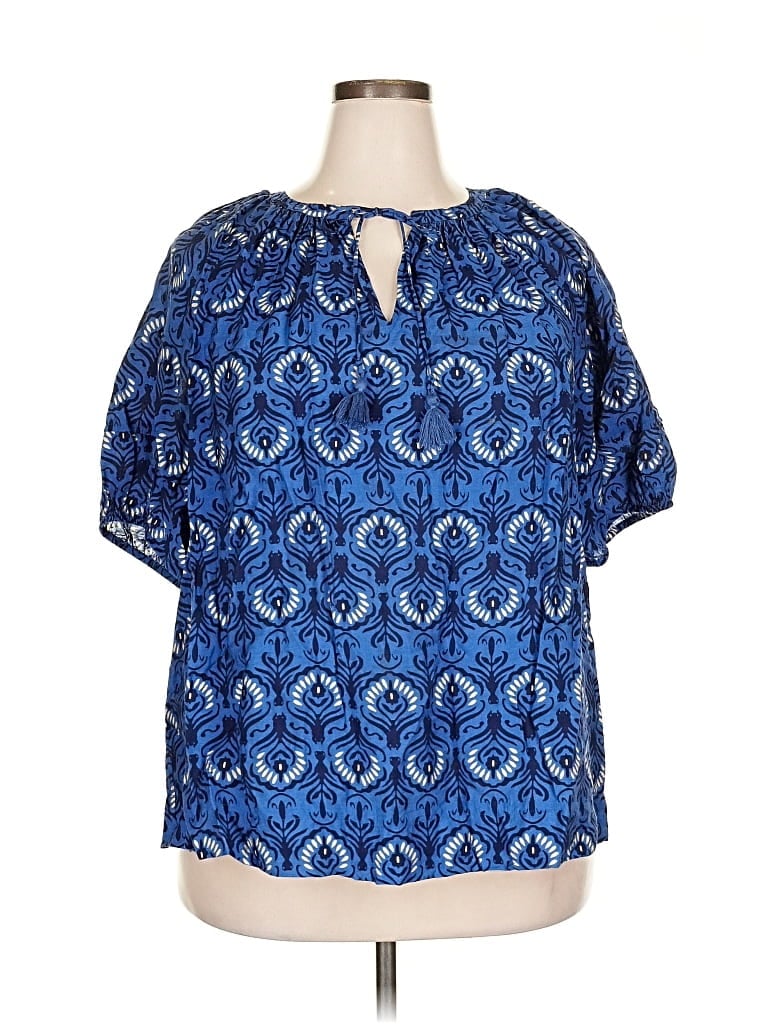 Pre-owned Lane Bryant Short Sleeve T-shirt In Blue