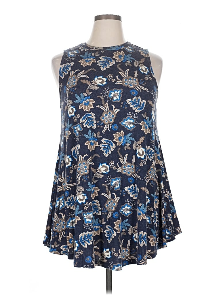 Pre-owned Lane Bryant Tank Top Blue Halter Neckline Tops