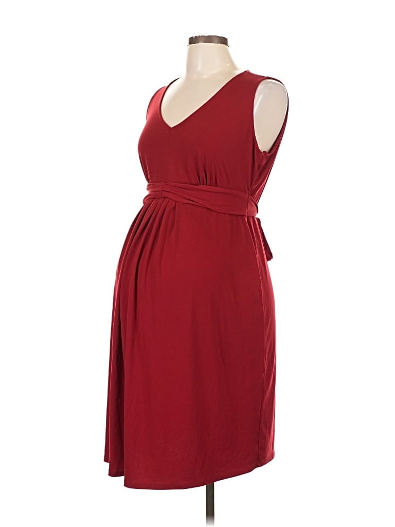 Pre-owned Motherhood Casual Dress In Burgundy