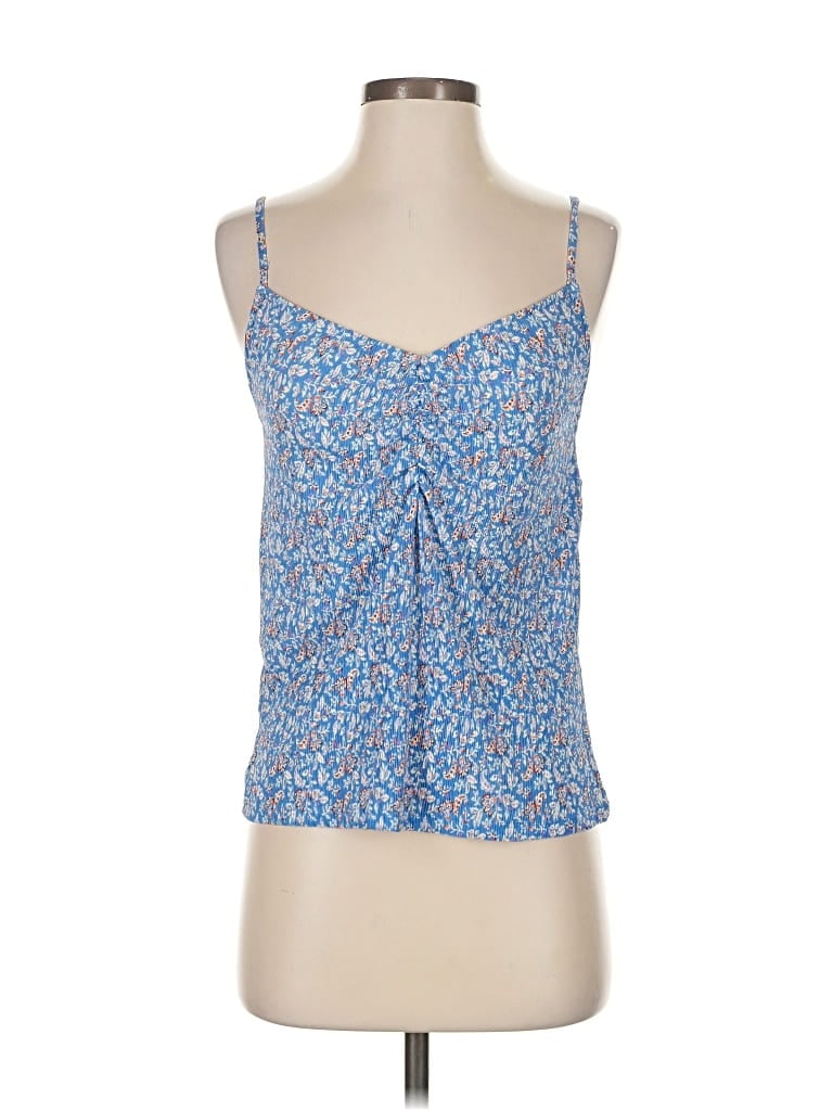 Pre-owned Mng Tank Top Blue Sweetheart Neckline Tops