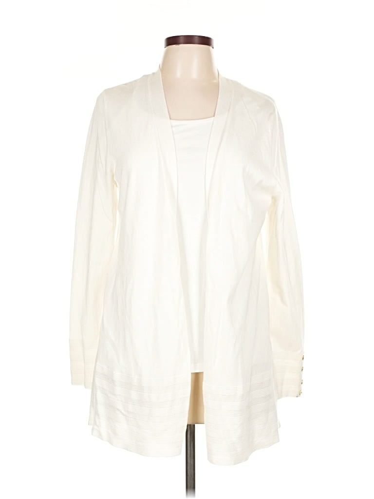 Pre-owned Charter Club Cardigan Sweater In White
