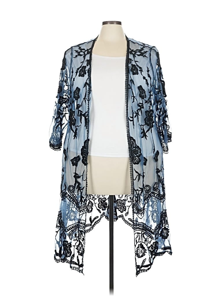 Pre-owned Lane Bryant Kimono In Blue