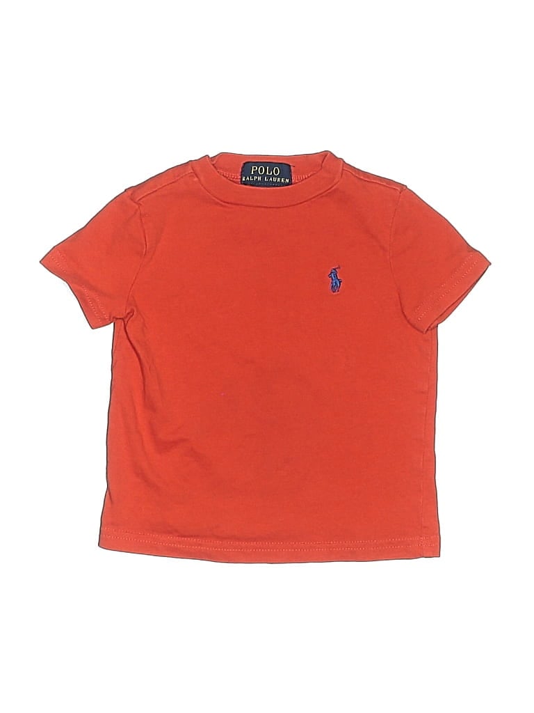 Pre-owned Polo By Ralph Lauren Babies' Short Sleeve T-shirt In Orange