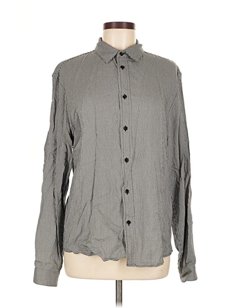 Pre-owned The Kooples Long Sleeve Button Down Shirt In Gray