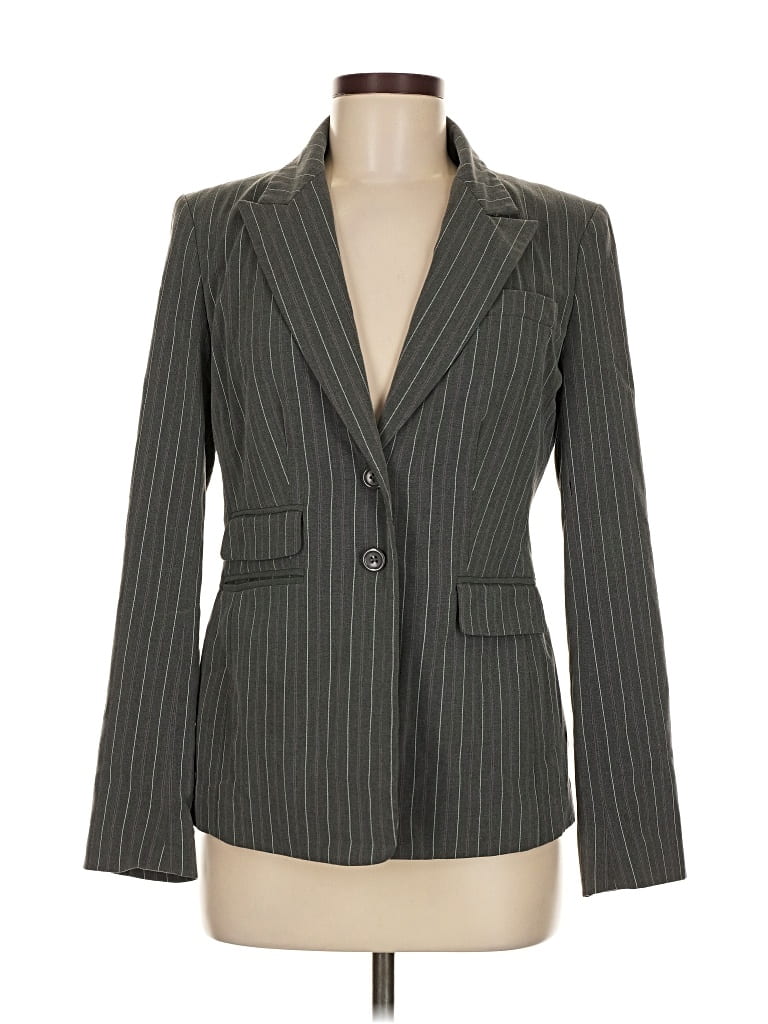 Pre-owned Moda International Blazer Jacket In Gray