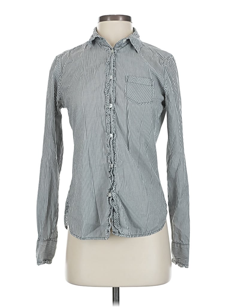 Pre-owned American Eagle Outfitters Long Sleeve Button Down Shirt In Gray