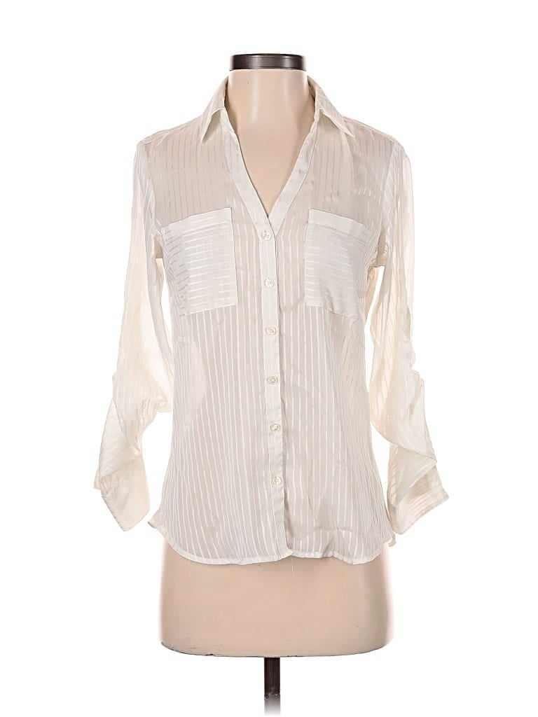 Pre-owned Express 3/4 Sleeve Blouse In White
