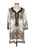 Calypso St. Barth Silver 3/4 Sleeve Blouse Size S - photo 1