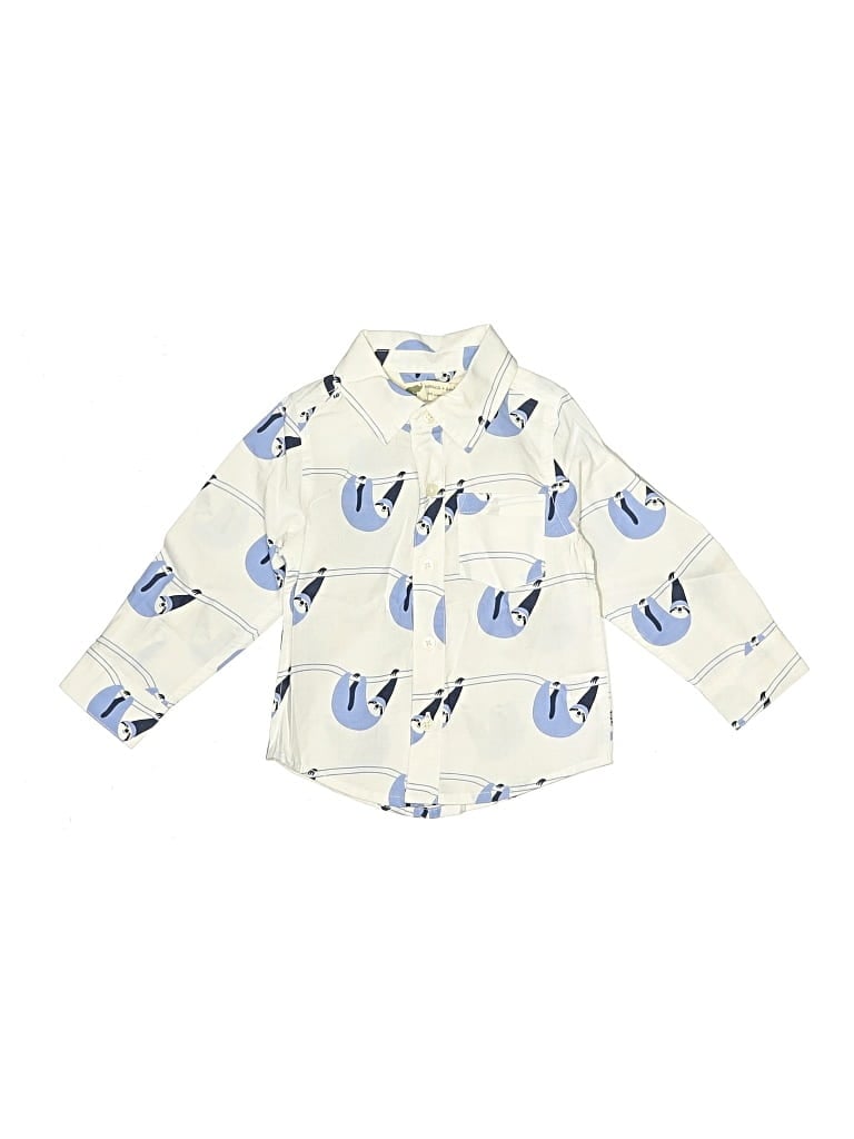 Monica + Andy Kids' Long Sleeve Button Down Shirt In White