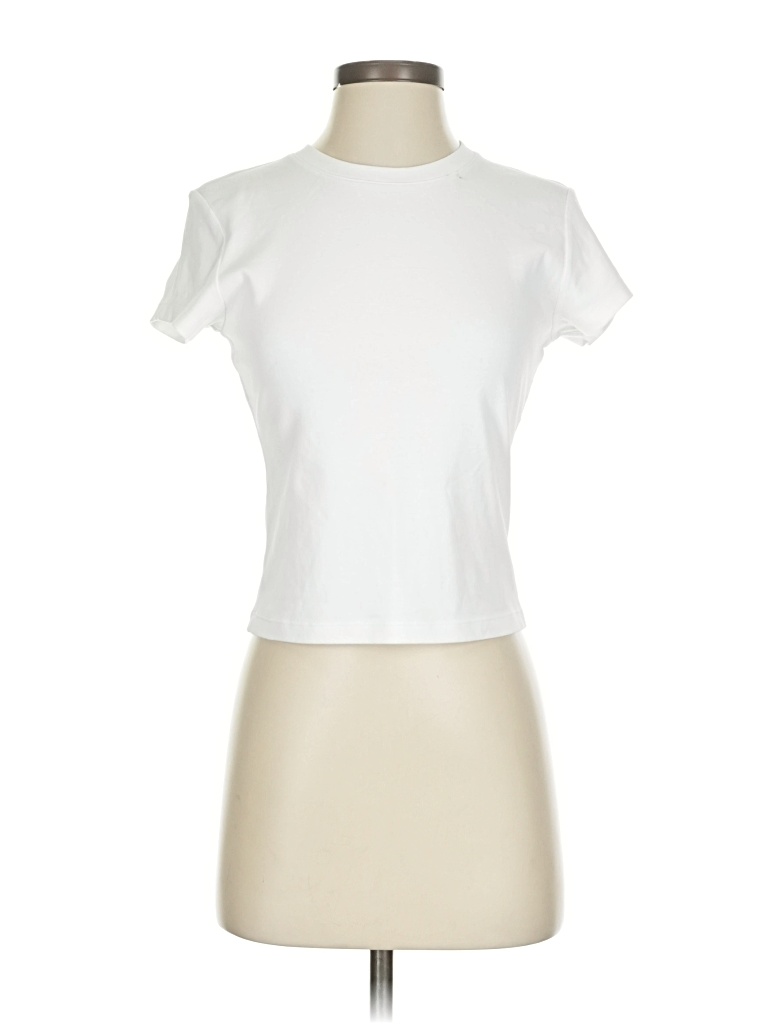 Pre-owned Uniqlo Short Sleeve Turtleneck In White