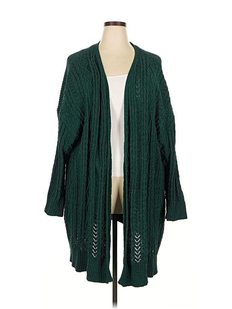 TERRA & SKY Pre-owned Cardigan Sweater In Green