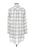 Cloth & Stone 100% Rayon Plaid Silver 3/4 Sleeve Button-Down Shirt Size M - photo 2