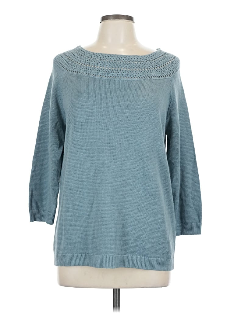 Pre-owned Garnet Hill Pullover Sweater In Blue