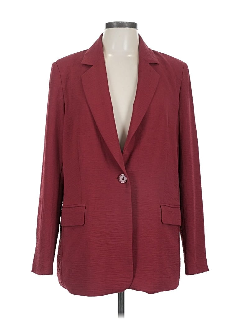 Pre-owned Adrianna Papell Blazer Jacket In Burgundy