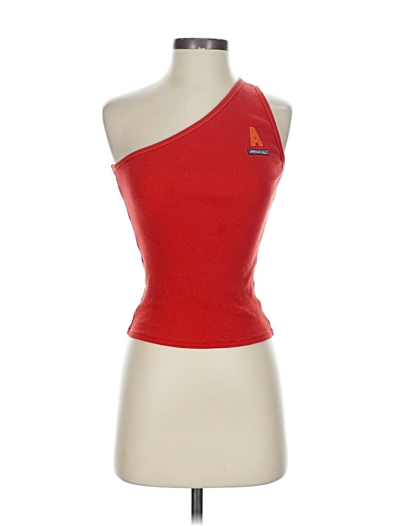 Pre-owned American Eagle Outfitters Tank Top Red One Shoulder Neckline Tops
