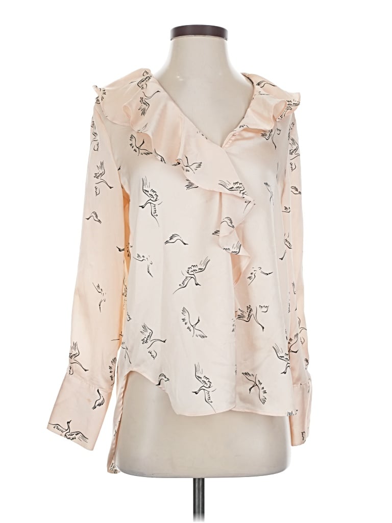 ZARA BASIC Pre-owned Long Sleeve Blouse In White