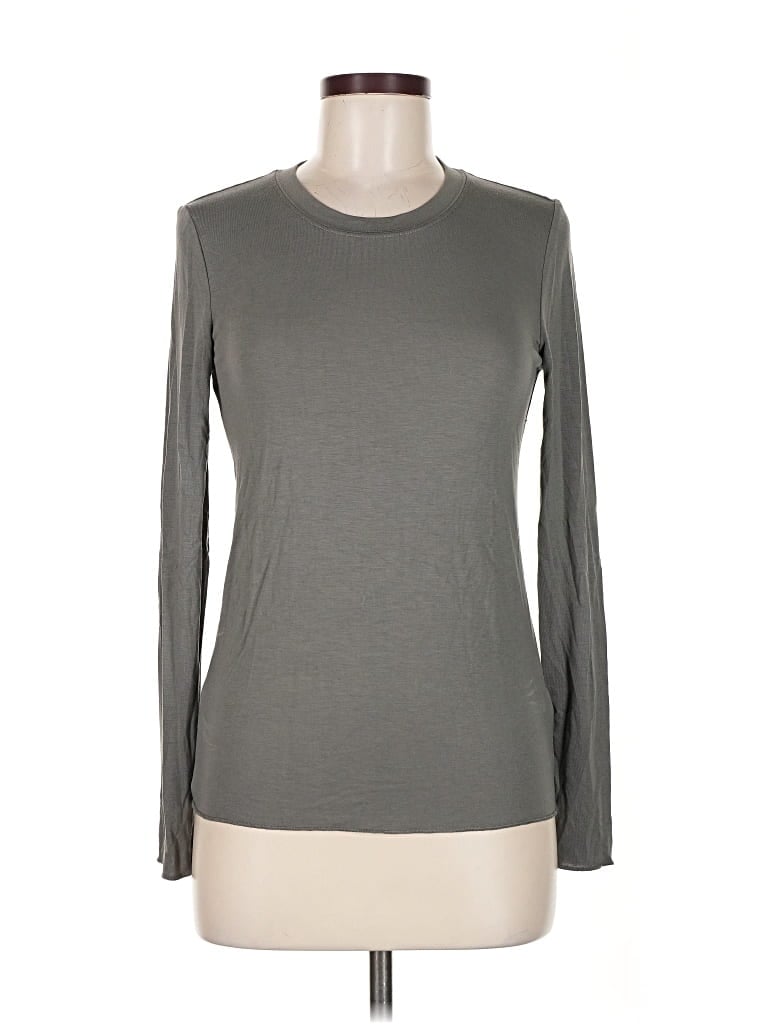 Pre-owned Splendid Long Sleeve T-shirt In Gray