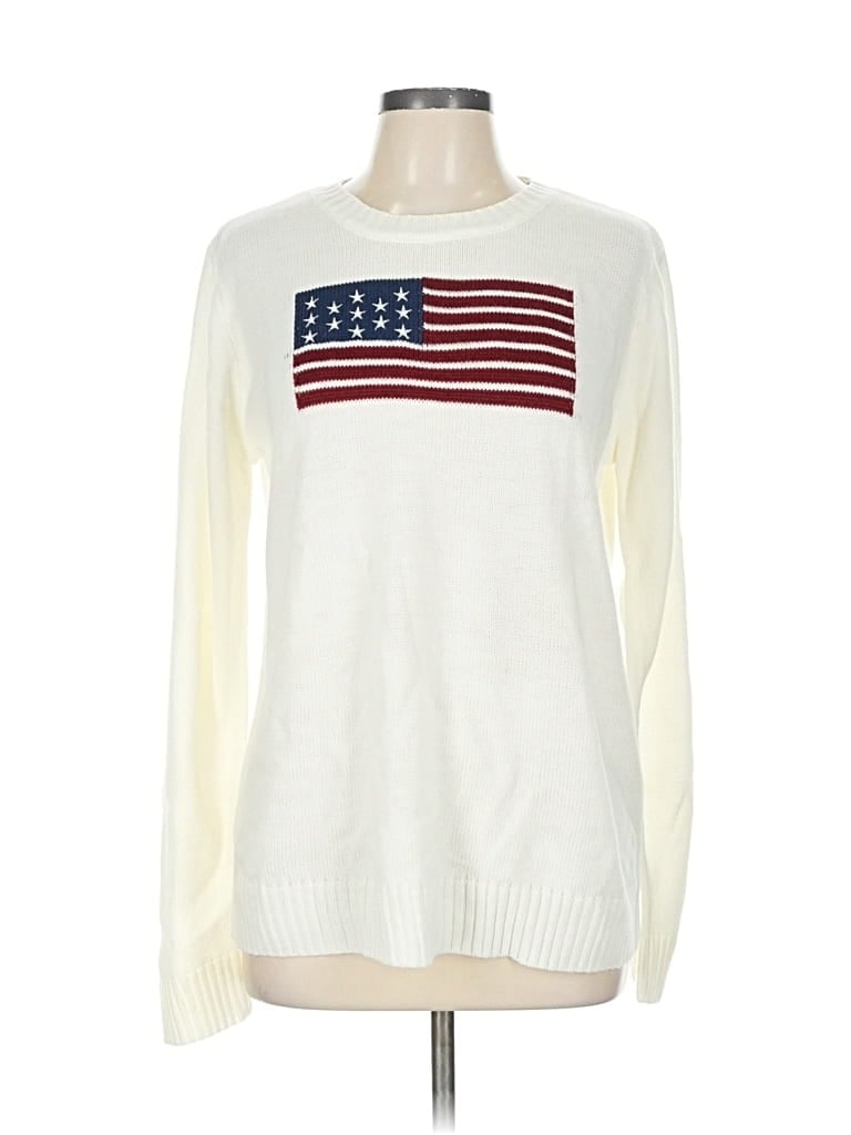 Pre-owned Unbranded Pullover Sweater In White