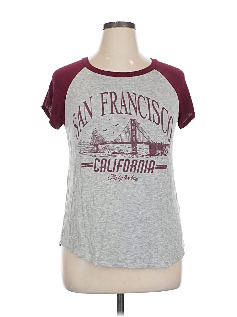 Pre-owned Assorted Brands Short Sleeve T-shirt In Burgundy