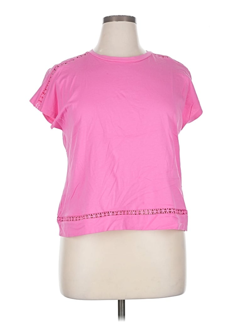 Pre-owned Ann Taylor Short Sleeve T-shirt In Pink