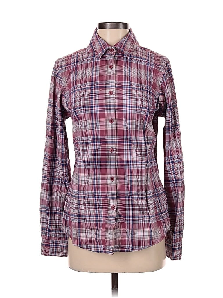 Pre-owned Duluth Trading Co. Long Sleeve Button Down Shirt In Burgundy