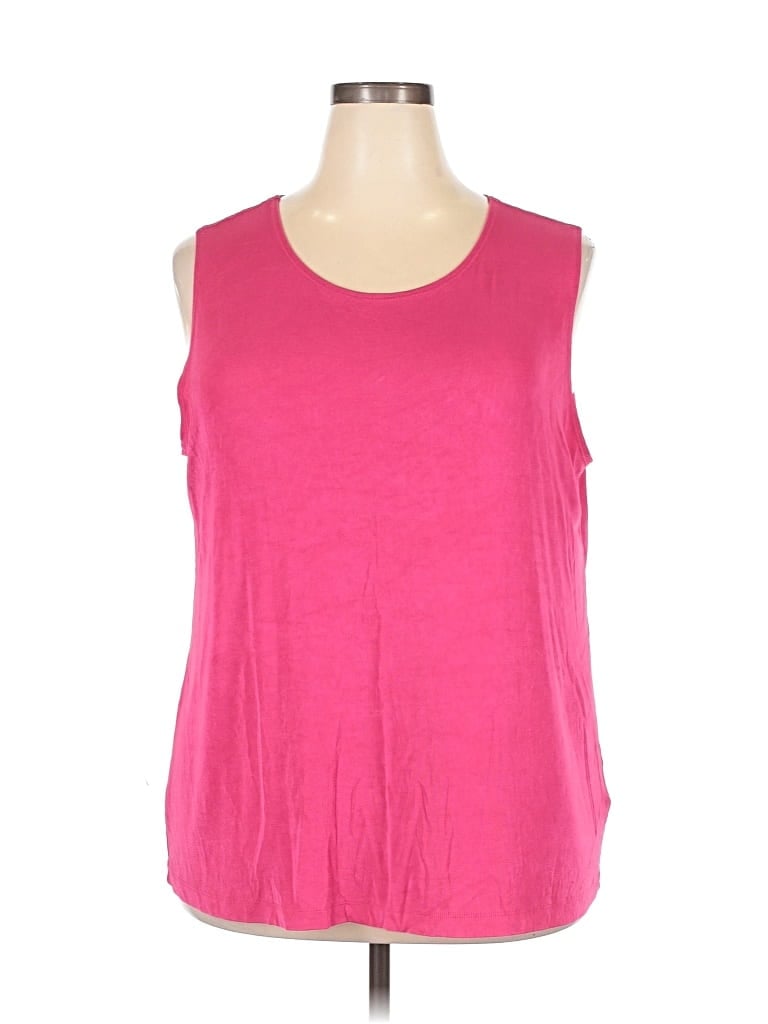Pre-owned Harve Benard Sleeveless Top Pink Scoop Neck Tops